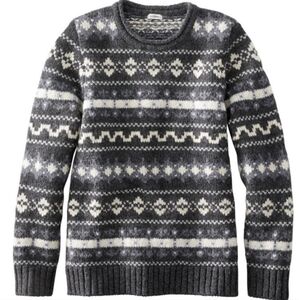 L.L. Bean Charcoal and Cream Knit Sweater